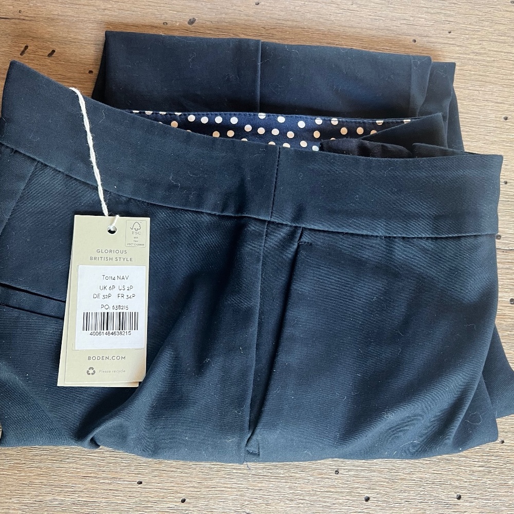 NWT Boden Richmond 7/8 Pants - Navy - Size US2P/UK 6P